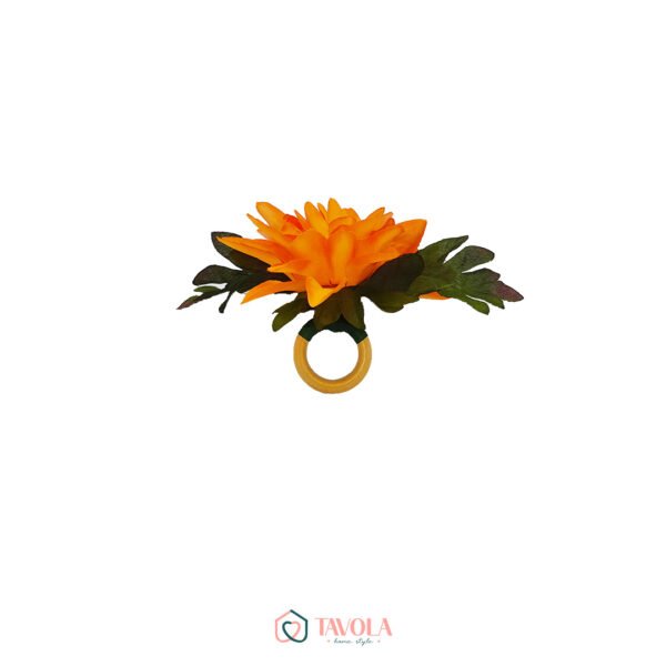 porta-guardanapo-flor-dahlia-laranja-tavola